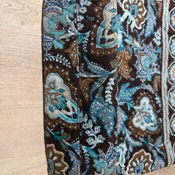 Vera Bradley Java Blue Retired Tote Bag Brown Turquoise - Picture 11 of 14